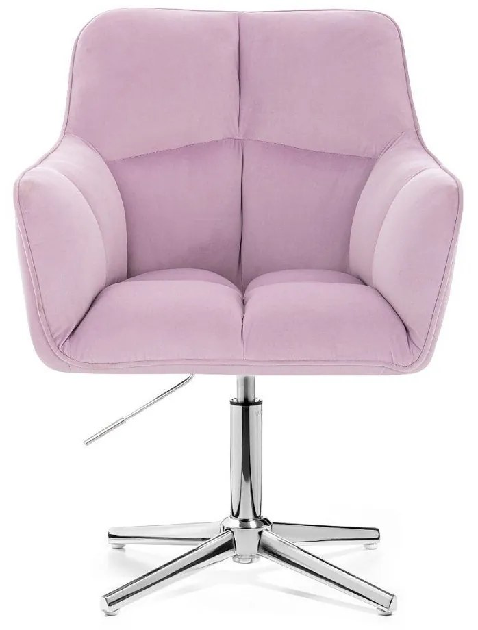 LuxuryForm DESIGN Kreslo AMALFI VELUR na striebornom kríži - levanduľa