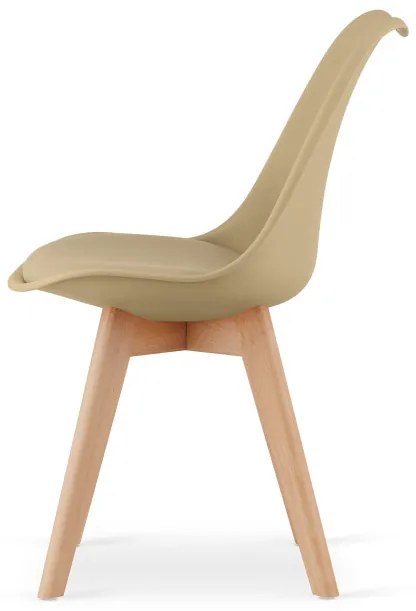 Set dvoch jedálenských stoličiek MARK tmavobéžové / hnedé nohy (2ks)