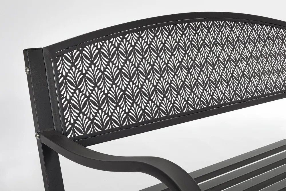 Antracitová kovová záhradná lavica Lizette – Bizzotto