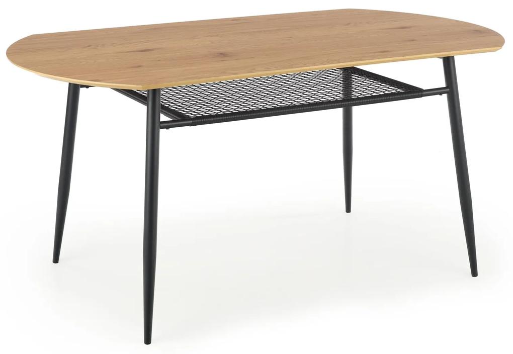 Jedálenský stôl Joggo (dub zlatý + čierna) (pre 6 osôb). Vlastná spoľahlivá doprava až k Vám domov. 1028086