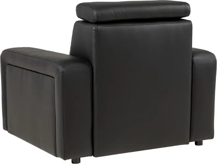 Kožené kreslo LUCIO, čierna (čierne prešitie)
