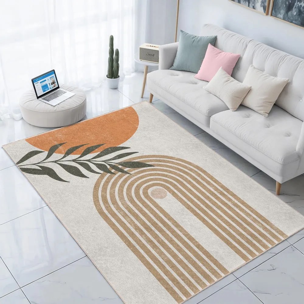 Krémový prateľný koberec 80x150 cm Dot Arch – Mila Home