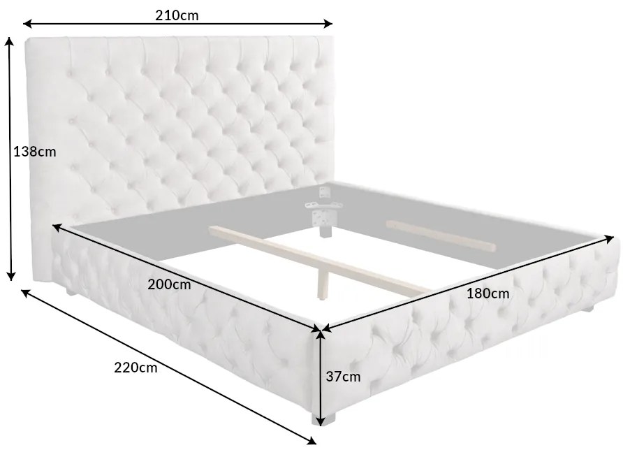 Posteľ Paris 180x200cm champagne velvet