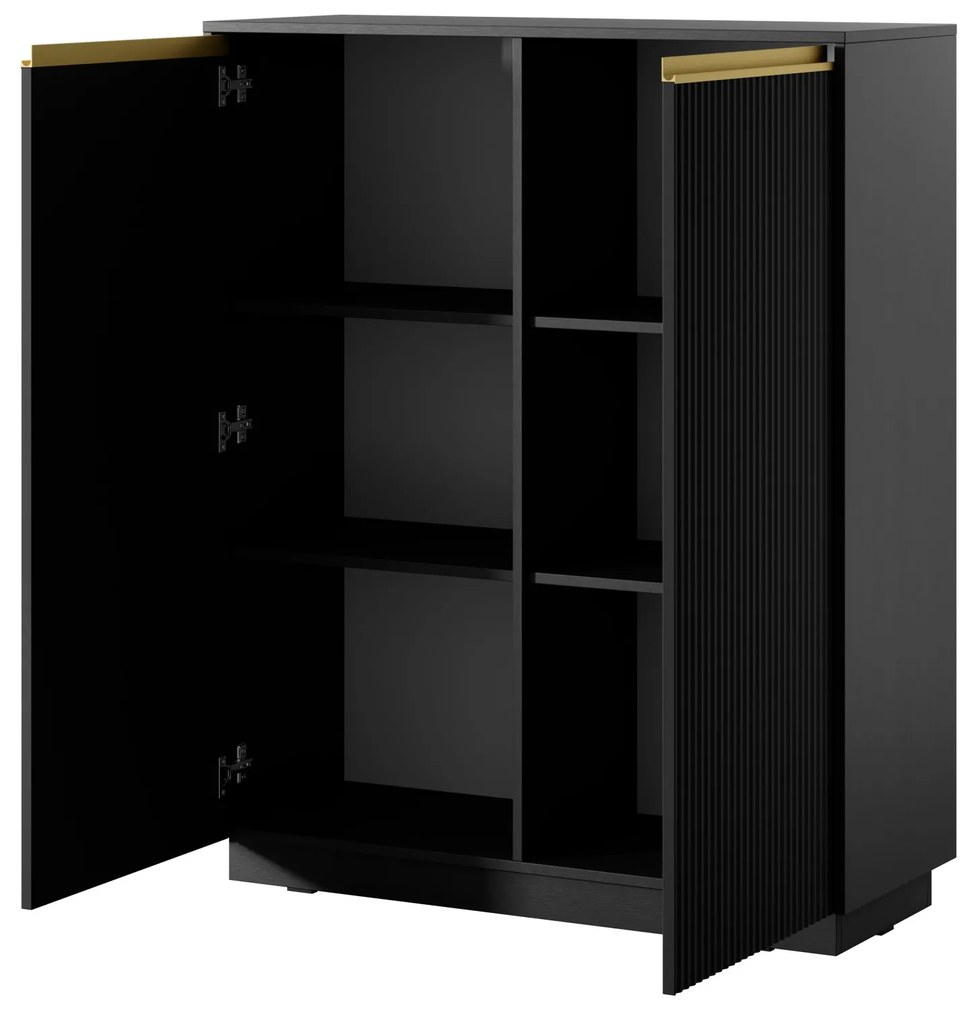 Komoda Royal II 104 cm KW čierna/zlatá