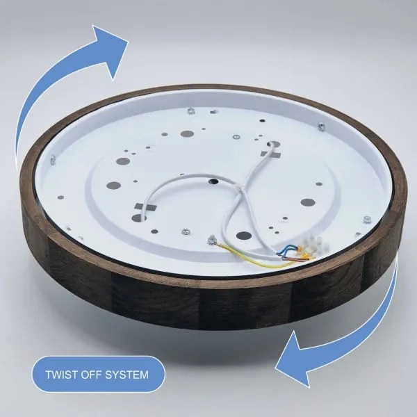 Brilagi - LED Stropné svietidlo CARVALHO SLIM 2xE27/60W/230V dub orech pr. 37 cm