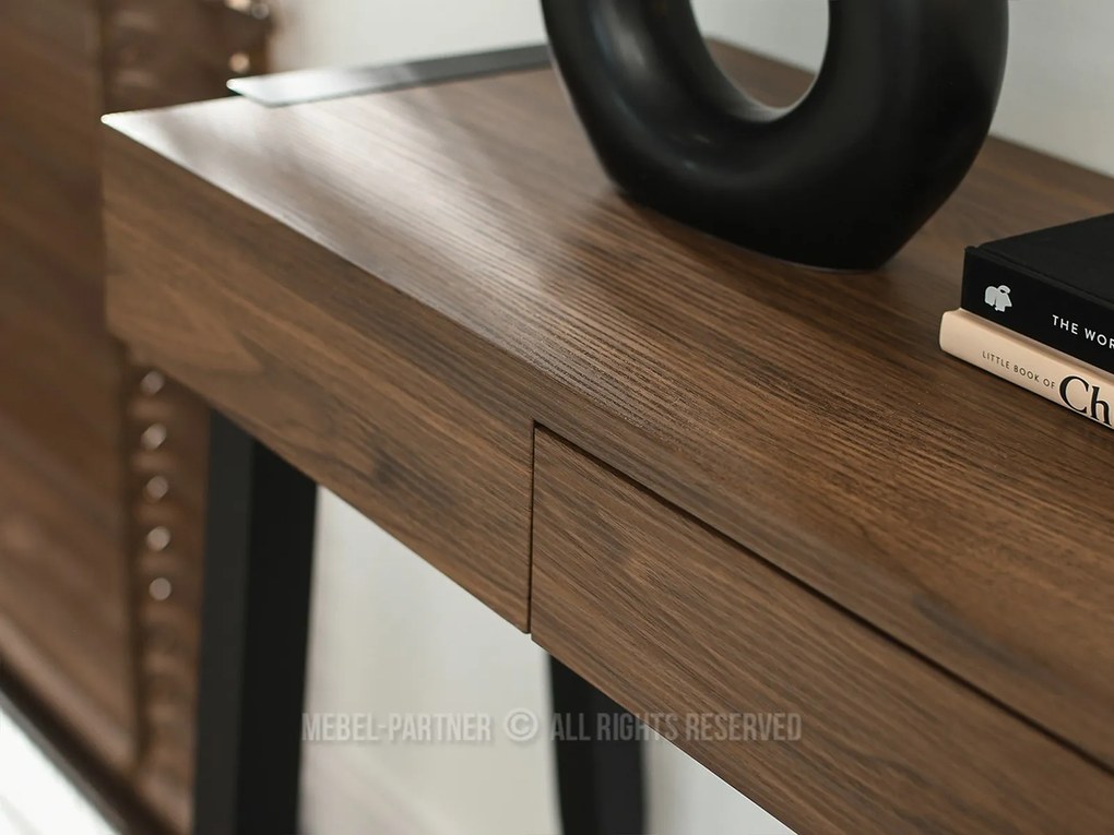 Konzolový stolík Mukusiz (čierna). Akcia -15%. Vlastná spoľahlivá doprava až k Vám domov. 1136442