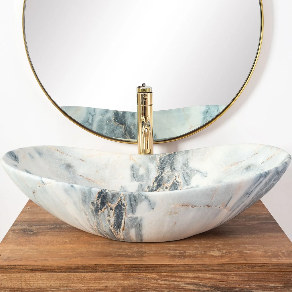 Rea Royal 60 umývadlo, 60 x 36 cm, napodobenina kameňa Granit mat, REA-U8742
