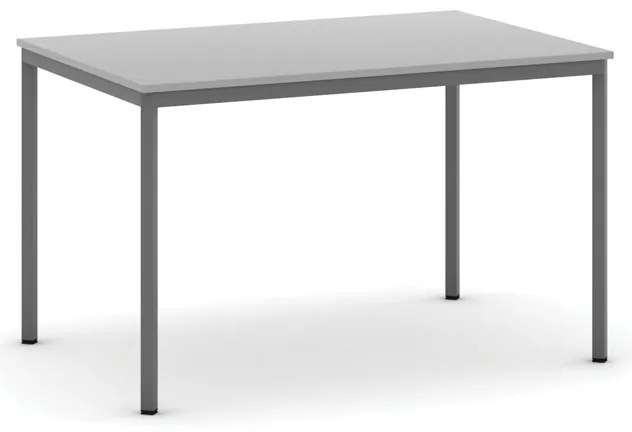 Jedálenský stôl, 120x80 cm, tmavo sivá podnož , sivá