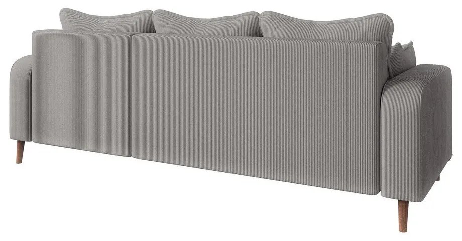 Svetlosivá menčestrová rohová pohovka (pravý roh) Beata – Ropez