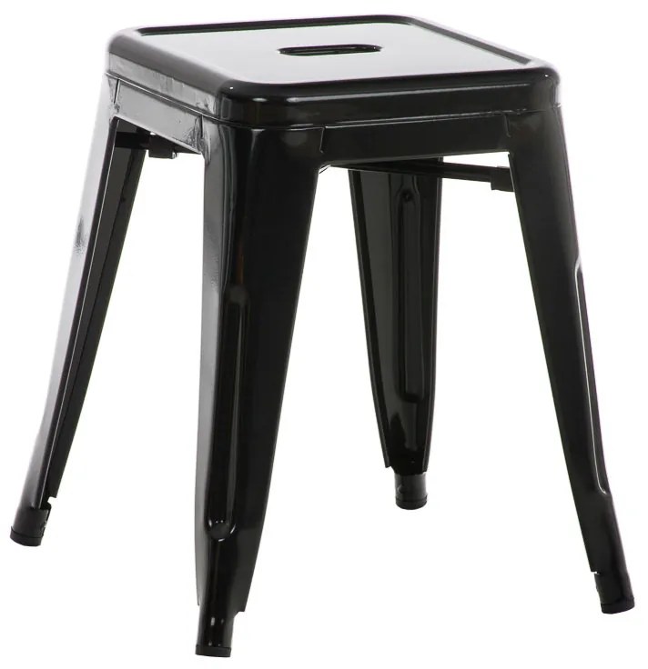 Stohovateľná kovová stolička Arm - Čierna