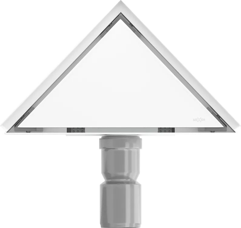 Mexen Flat, rohový sprchový žľab 20 x 20 cm, biela, 1210320