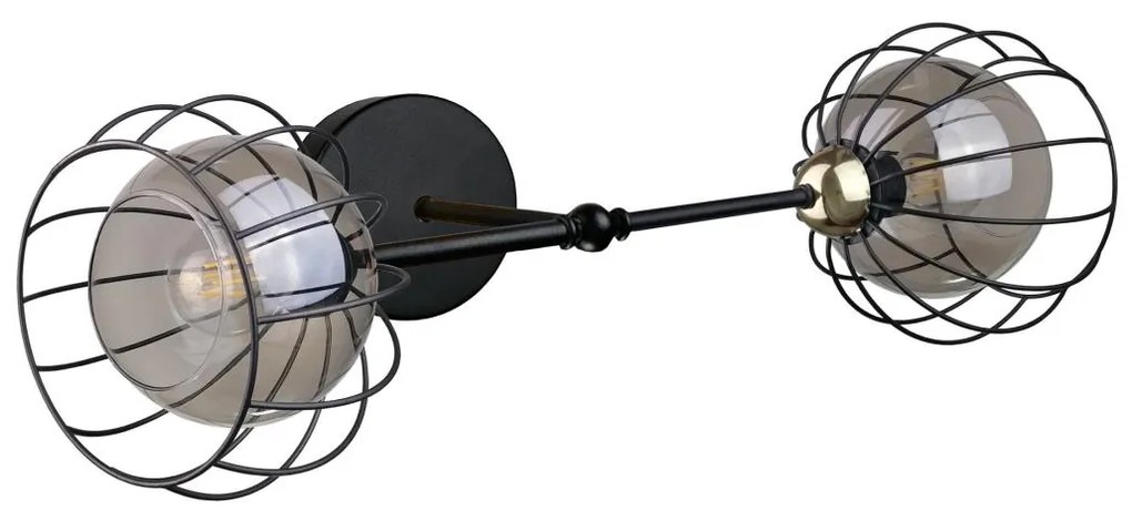 Nástenné svietidlo SOLO BLACK 2xE27/60W/230V čierna/zlatá