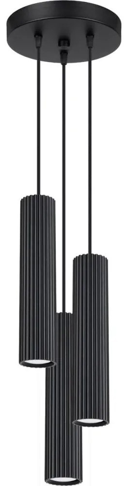 Sollux SL.1576 - Luster na lanku KARBON 3xGU10/10W/230V čierna