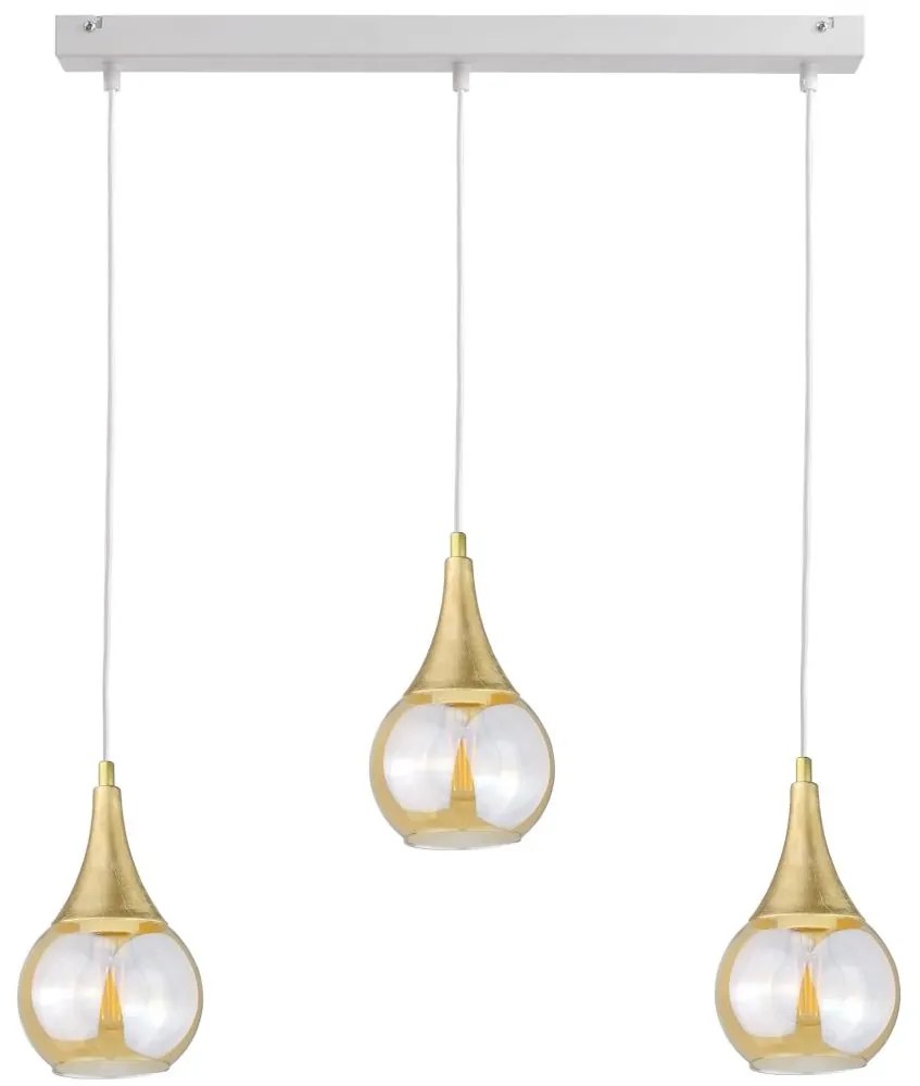 Luster na lanku LACRIMA WHITE 3xE27/60W/230V