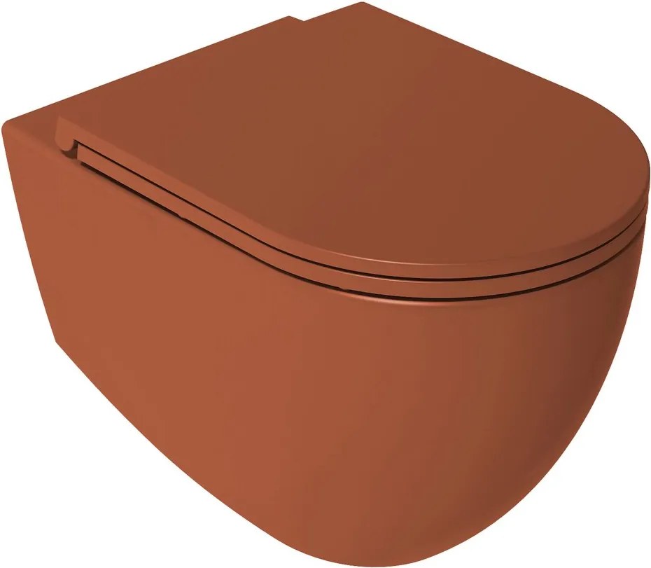 Isvea Isvea, INFINITY závesná WC misa, Rimless, 36,5x53cm, terracotta, 10NF02005-2U