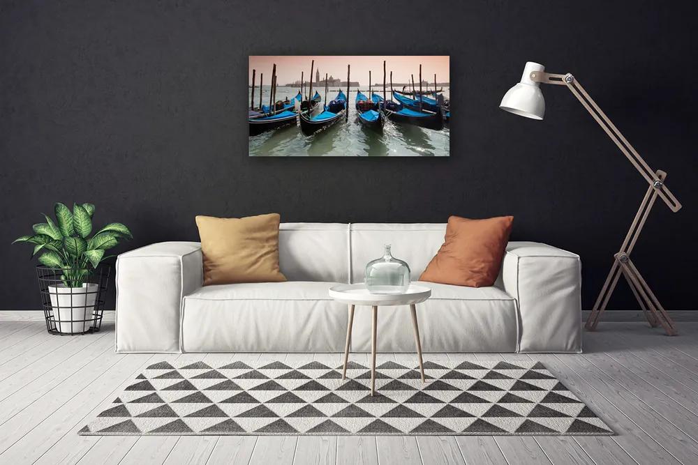 Obraz Canvas Loďka voda architektúra 140x70 cm