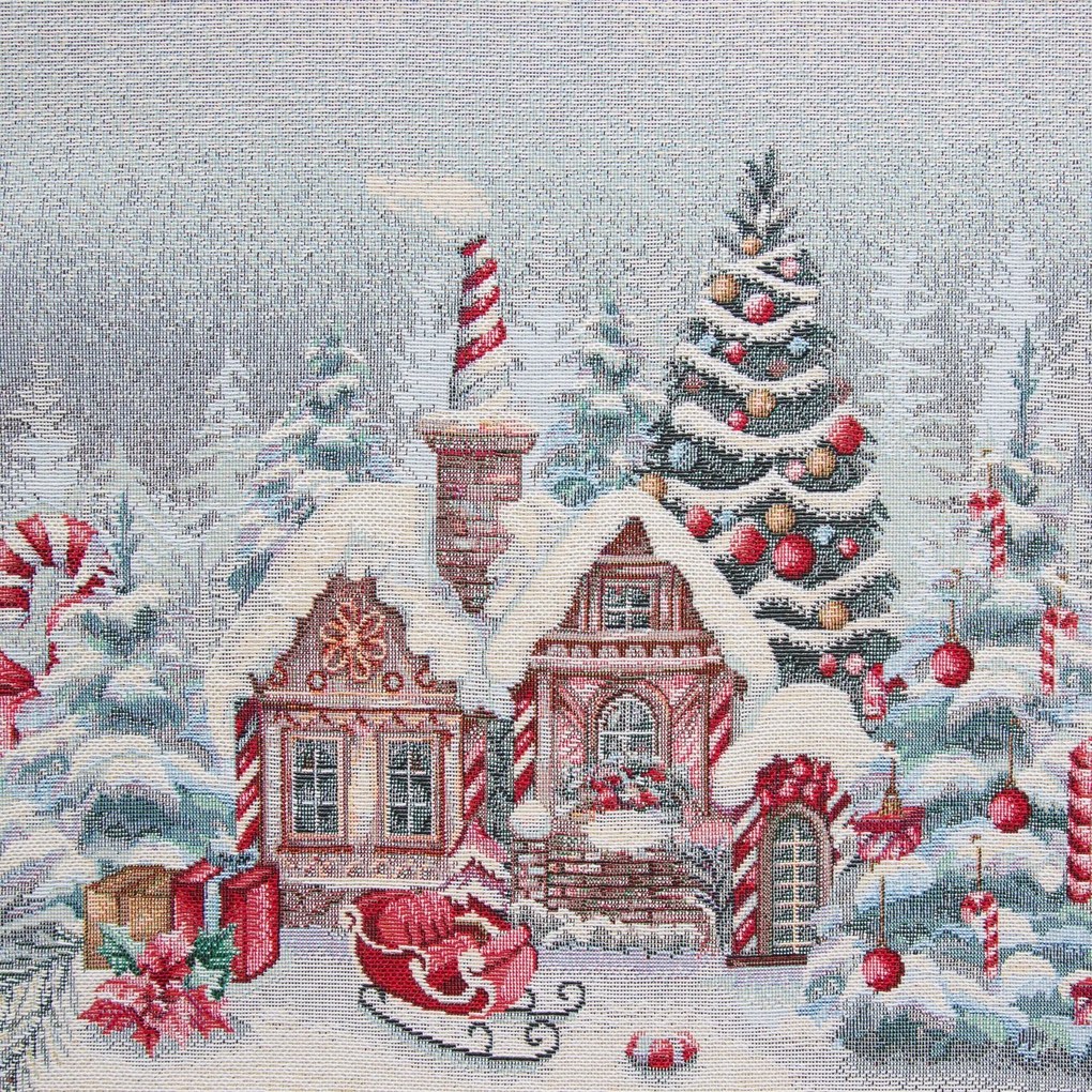 VIANOČNÝ GOBELÍNOVÝ BEHÚŇ NA STÔL NOELVILLE 40X100 CM VZOROVANÝ