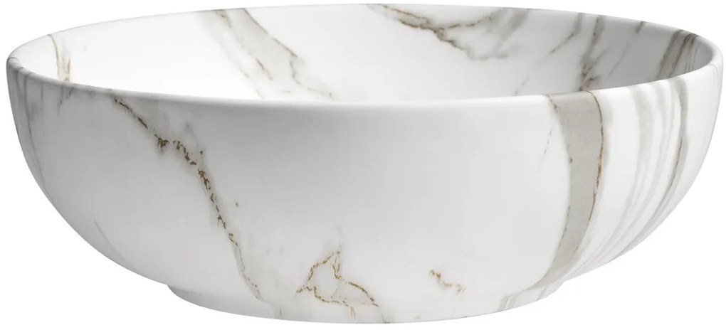 Sapho Sapho, RONDANE keramické umývadlo na dosku priemer 41cm, bianco carrara, AR435BC