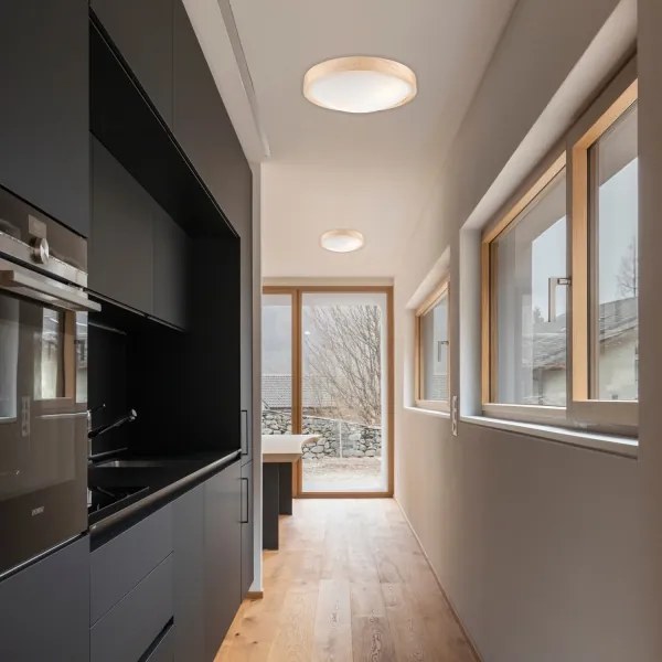 Stropné svietidlo NATURAL SLIM 2xE27/60W/230V ø 37 cm borovica