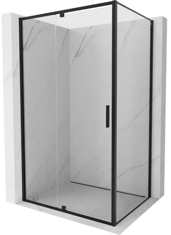 Mexen Exo, sprchovací kút s krídlovými dverami 145 x 70 cm, 6mm číre sklo, čierny profil, 819-145-070-70-00