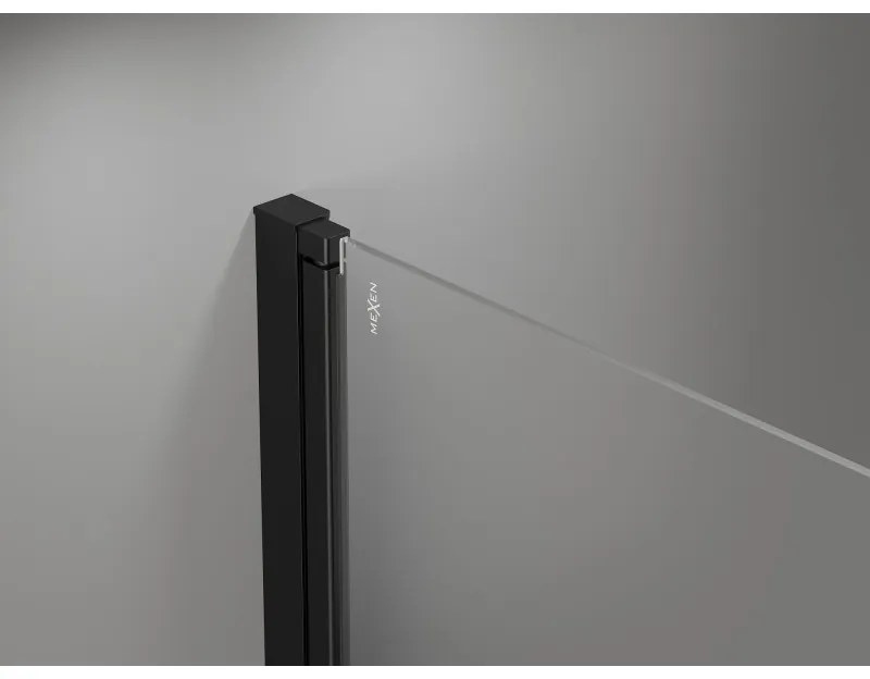 Mexen Mist-F Duo, skladací sprchový kút 90 x 100 cm, číre sklo, čierny profil, 8A6-090L-100P-70-00