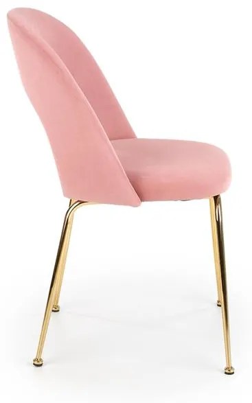 JEDÁLENSKÁ STOLIČKA MELI RUŽOVÝ ZAMAT + ZLATÉ NOHY