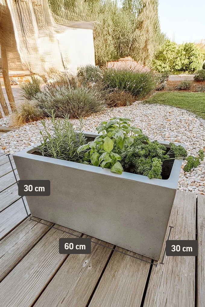 Hrantík MAXI, sklolaminát, šírka 60 cm, betón design