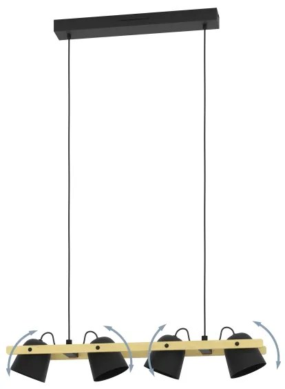 Eglo 900883 - LED RGBW Stmievateľný luster na lanku HORNWOOD-Z 4xLED/3,7W/230V