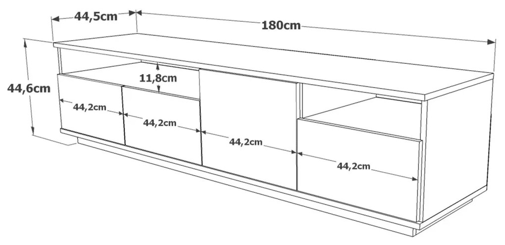 TV stolek FR5 180 cm borovice/bílý