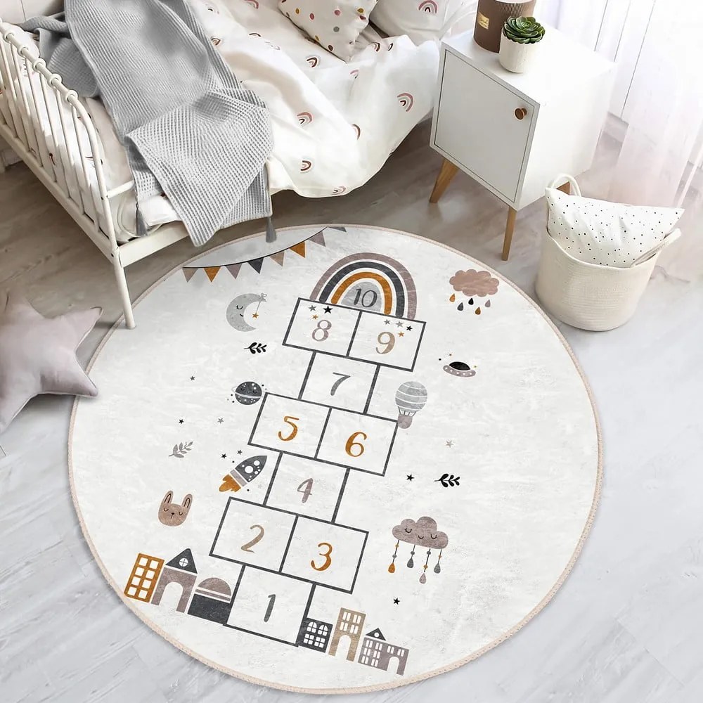 Krémovobiely detský koberec ø 120 cm Comfort – Mila Home