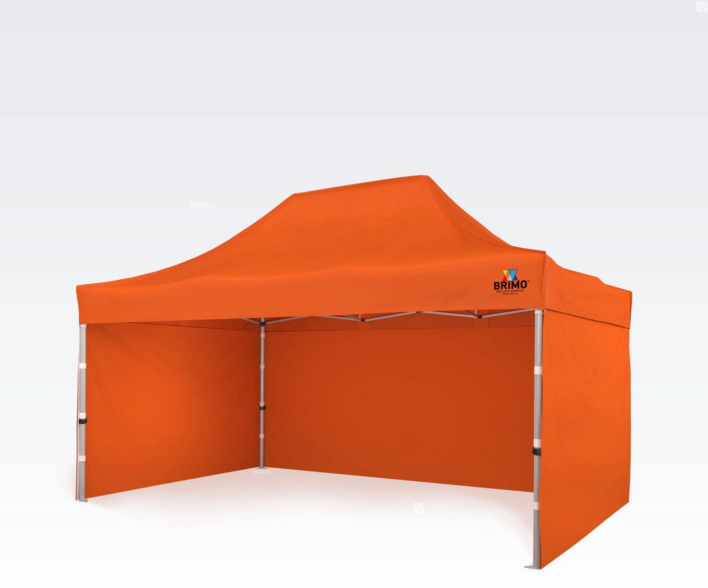 BRIMO Nožnicový párty stan EXCLUSIVE ALU 3x4,5 m s 3 stenami oranžový