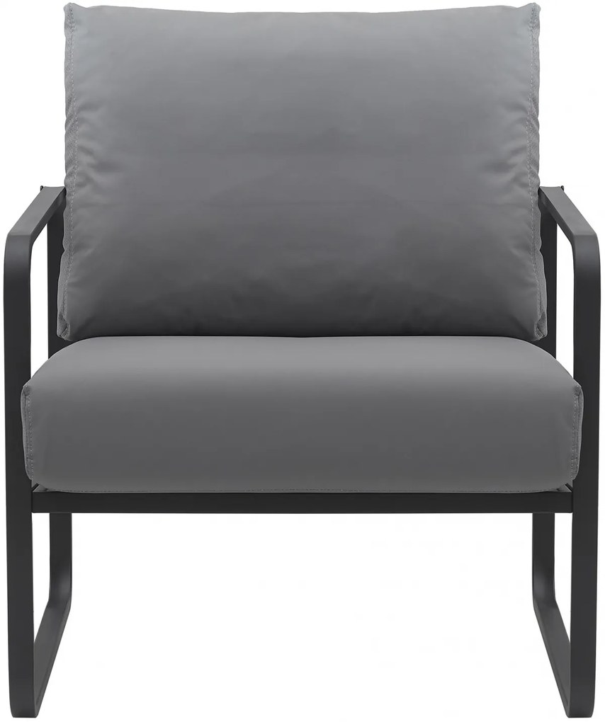 Design-Shop Kreslo Manea - koženka / kov - Sivá