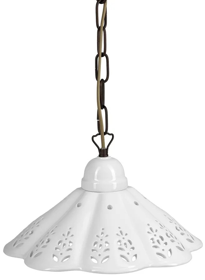 Sapho Sapho, LAMPEDUSA závesné svietidlo E27, 60W, 230V, IP21, keramické tienidlo 30cm, mosadzná reťaz, MC111C