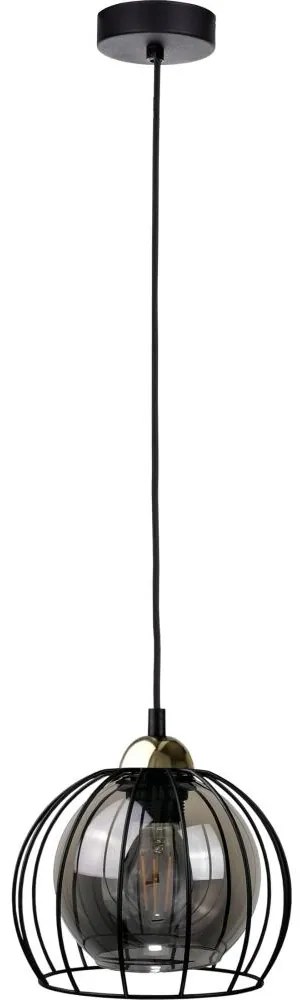 Luster na lanku SOLO BLACK 1xE27/60W230V čierna/zlatá