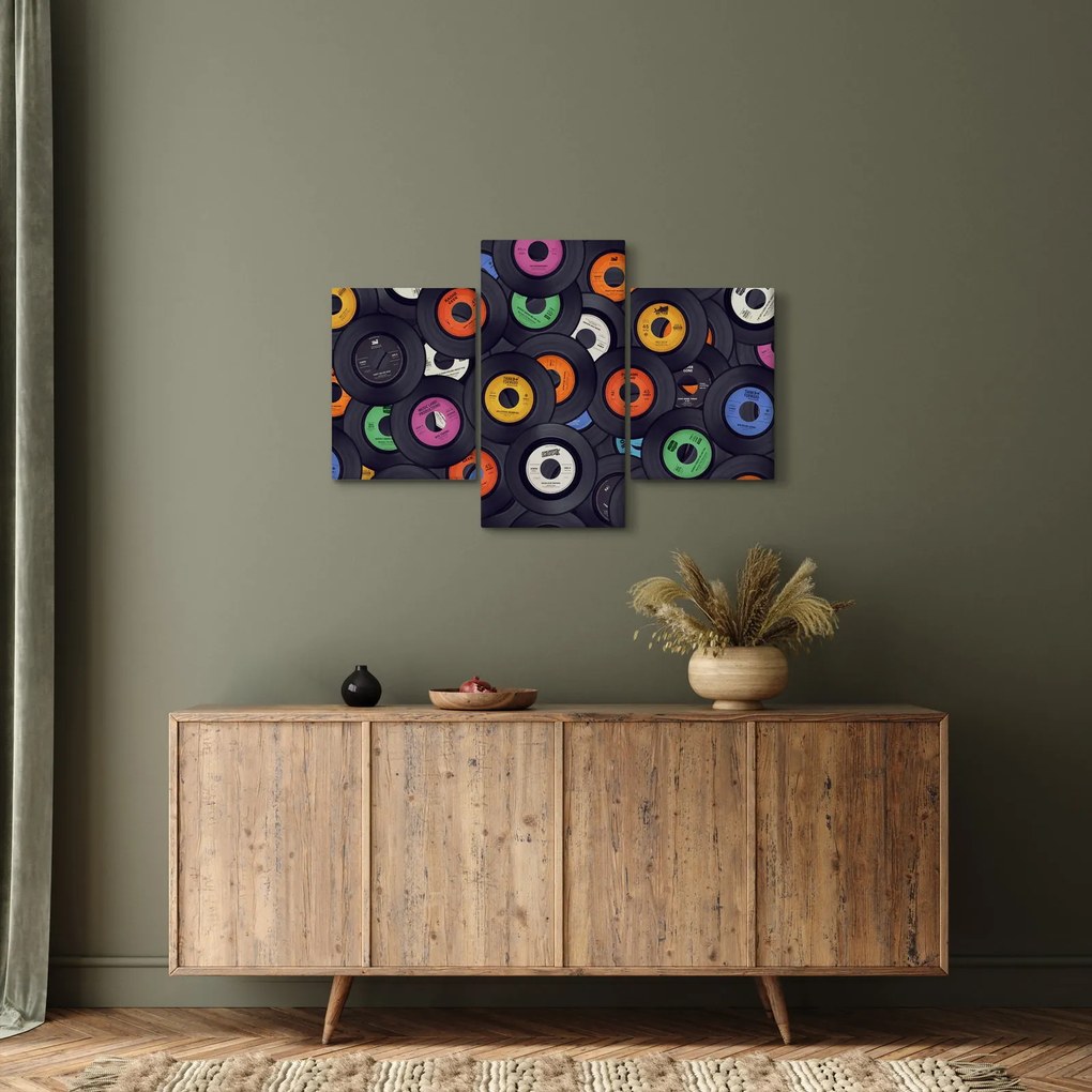 Obraz - Hudobné gramofónové platne (90x60 cm)