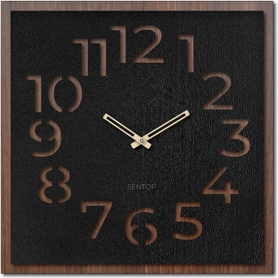Drevené hodiny na stenu - Sentop | HDFK024 | orech wenge: Svetlé HDF - Orech Wenge HDF - Orech Wenge 30 cm 4203-69114 HDFK024-orech wenge