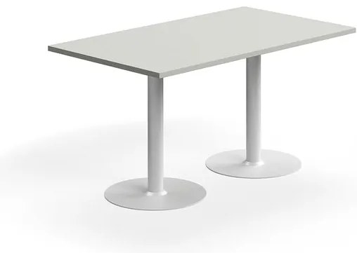 Stôl VERTICUS, 1400x800x720 mm, svetlošedá/biela