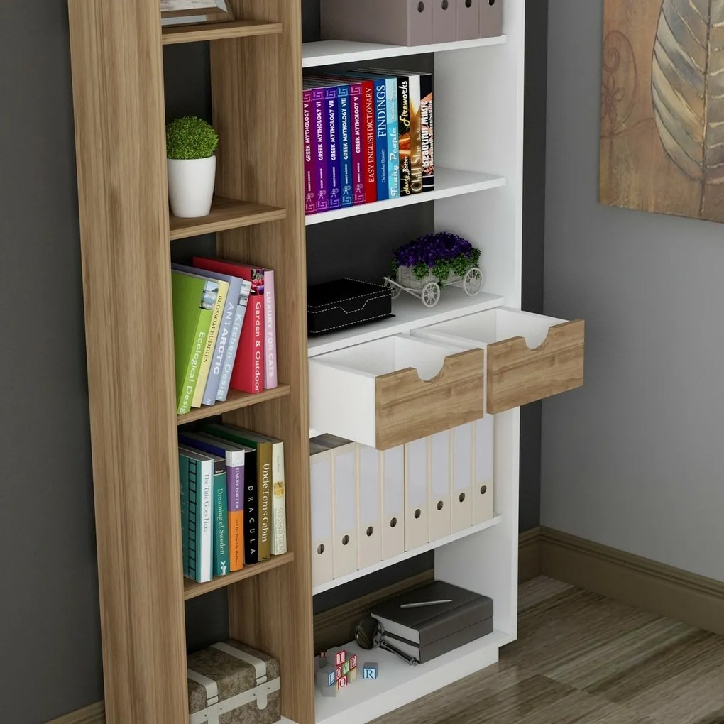Knižnica Luma White and Walnut
