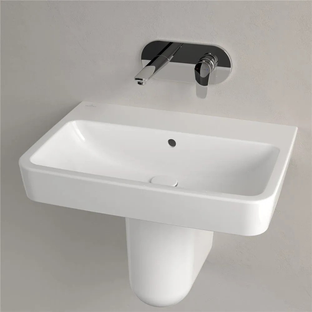 VILLEROY & BOCH O.novo závesné umývadlo bez otvoru, s prepadom, 650 x 460 mm, biela alpská, s povrchom CeramicPlus, 4A4167R1