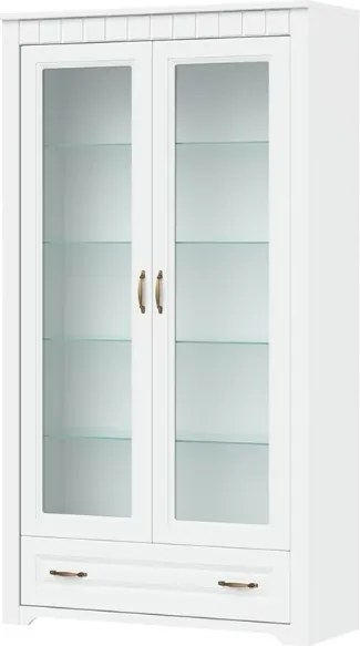 Široká vysoká vitrína Atik, biela