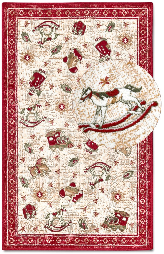 Villeroy & Boch, Kusový koberec Villeroy & Boch Toy's delight so strihaným vlasom 106217 Red, Multicolor, 50x80, červená, obývacia izba