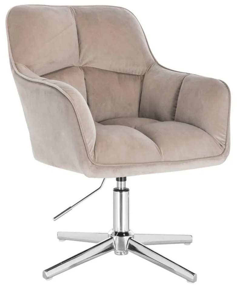 LuxuryForm DESIGN Kreslo AMALFI VELUR na striebornom kríži - latte