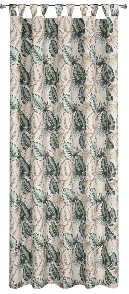EUROFIRANY ZÁHRADNÝ VODEODOLNÝ ZÁVES NA PÚTKACH GARDEN 155X260 CM LISTY