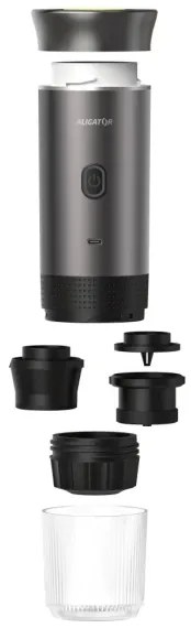 Aligator ACM002 - Prenosný nabíjací kávovar PortaCaffé 3 v 1 72W/7500 mAh sivá