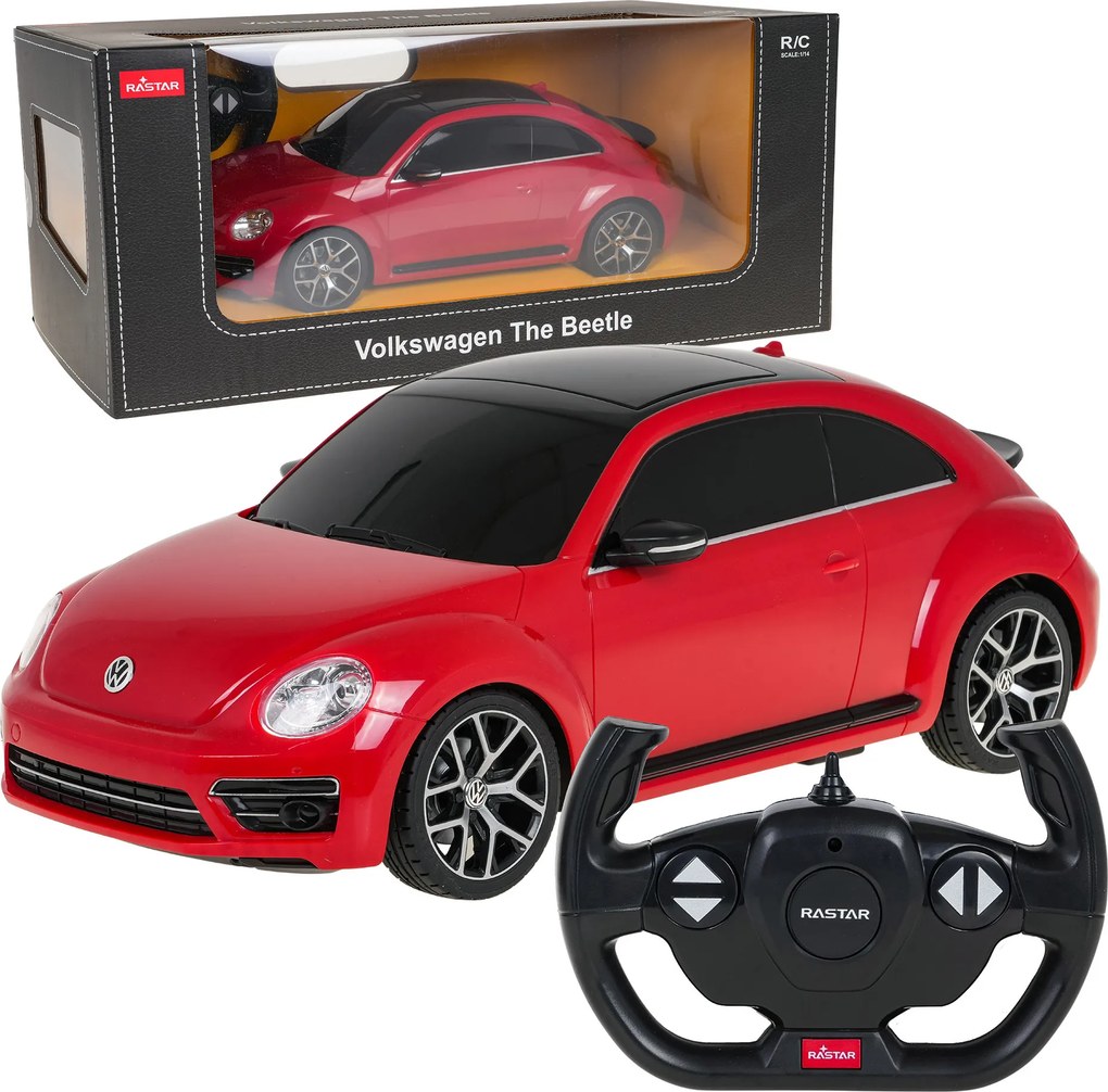 Auto na diaľkové ovládanie Volkswagen Beetle 1:14 RASTAR červené