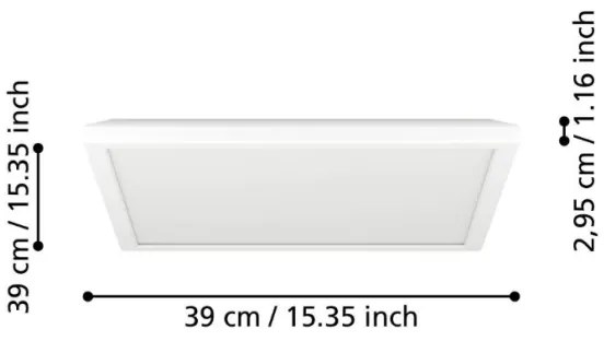 Eglo 901461-LED St. kúpeľ. svietidlo ROVITO-R 17,6W/230V 39x39 cm IP44 biela + DO