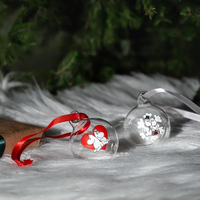 Set vianočných ozdôb Moomin Heart/Snowflake 5cm / 2ks