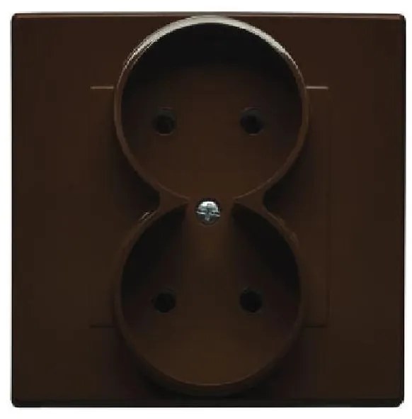 Dvojitá zásuvka MILANO bez uzemnenia (hnedá)  GP-2L.