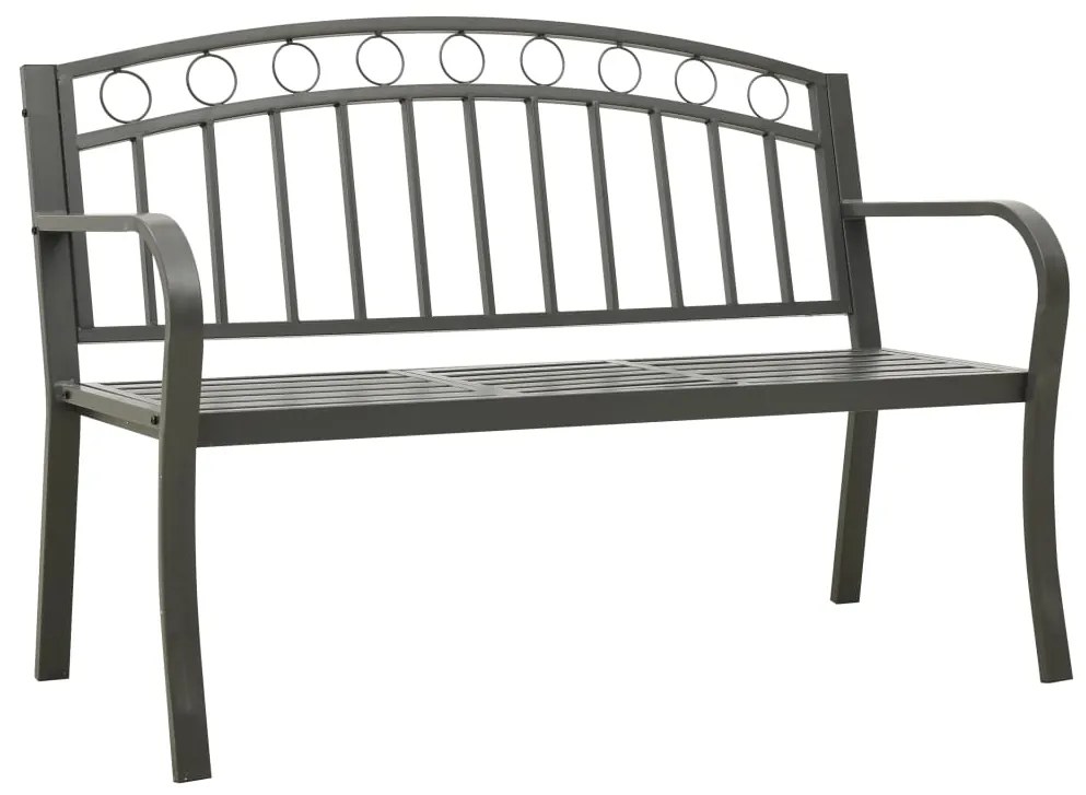 vidaXL Záhradná lavica so stolíkom sivá 120 cm oceľ