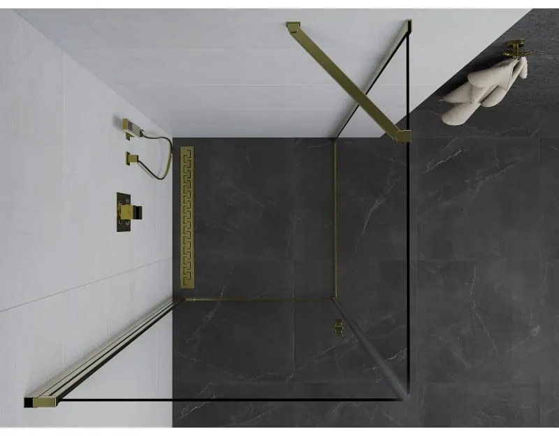 Mexen Pretoria sprchovací kút 90x90cm, číre sklo/zlatý profil, 852-090-090-50-00